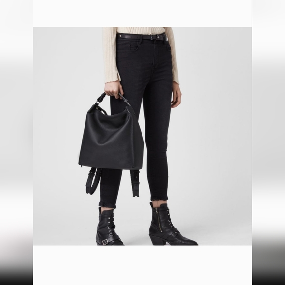 All Saints Handbags - All Saints Black Leather backpack / shoulder bag. Black All Saints leather bag.